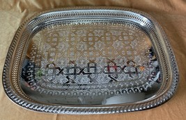100% Pure Moroccan Hand Made Engrave Round Tray In Chrome, - £100.01 GBP