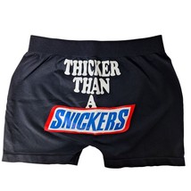 Thicker Than A Snicker Women&#39;s Snack Booty Shorts Size XL Black Stretch - £19.33 GBP
