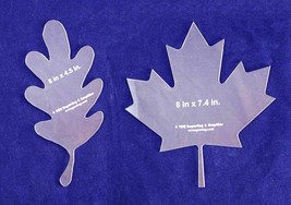 Oak/Maple Leaves 2 pc Set Templates- Clear 1/8&quot; Thick Acrylic- - £21.26 GBP