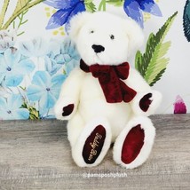 Mty International White Jointed Teddy Bear Plush 14" Red Velvet Bow Tie - $15.00