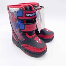 Marvel NWT Toddler 8 Spiderman Light Up Insulated Hook &amp; Loop Winter Snow Boots - $22.71