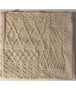 Pillow Cushion Cover Case Ireland 100% Merino Wool Cream Cable Knit - $61.02 CAD