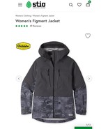 Stio Womens Figment Jacket Steel/Camo Large Waterproof Windproof MSRP $499 - $260.87