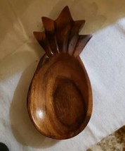 Pineapple Wood Shaped Monkey Pod Bowls Hand Carved Vintage Lot Of 3 Preo... - $18.70