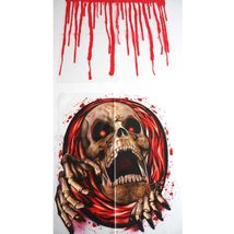 Bloody Horror-SKELETON SKULL TOILET COVER-Halloween Pirate Bathroom Deco... - $2.94
