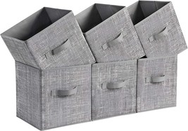 Songmics Storage Cubes, Set Of 6 Non-Woven Fabric Bins With, Gray Urob26Lg - £31.92 GBP