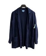 CeCe Sweater Womens M Blue Heavy Knit Open Front Cardigan Stretch Capsul... - $729.27 MXN