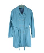 Sub Zero Baby Blue Women&#39;s Large Leather Coat Jacket w Belt, Vested 36 I... - $186.99