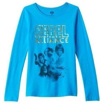 Girls Shirt Disney Star Wars Long Sleeve Blue Rebel Alliance Top-sz 10/12 - $9.90