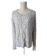 Aeropostale Womens Light Gray Cable Knit Sweater Sz X-Large - £19.38 GBP