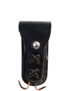 Black Leather Sheath Case for Big Folding Pocket Knife Made in USA - $333.86 MXN