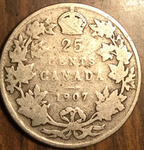 1907 CANADA SILVER 25 CENTS COIN - $10.09