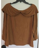 Womens Plus 16W Due Per Due Burnt Orange Shirt Top Blouse - $25.80 CAD