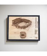 Sanford Stadium Blueprint Art, Wood Engraved Wall Decor, Black Frame, At... - $548.39 MXN
