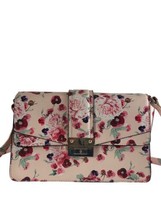 Mossimo Pink Handbag Floral Purse One Strap Shoulder Bag Structured - $20.04