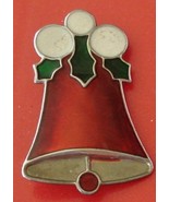 Gold Tone Enameled  Christmas Bell Pin, VERY GOOD CONDITION - £3.88 GBP