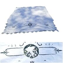 Antique Italian Boho White Cut Work Cherub Cameo Lay Over Sheet Cover 98... - $57.42