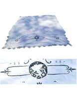 Antique Italian Boho White Cut Work Cherub Cameo Lay Over Sheet Cover 98... - $57.42