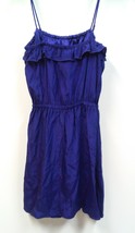 Blue 100% Silk Ruffle Sun Dress, Mini Dress or Tunic - $79.00