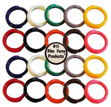 20 Multi Colored #11 Leg Bands 11/16&quot; Chicken Poultry Chick Quail Pigeon Duck - £12.85 GBP