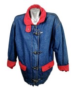 Almost Heaven Denim Coat Jacket Womans Sz L Farm Corduroy Quilted Lining... - $151.99