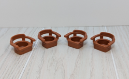 Fisher-Price Little People Lot 4 vintage brown kitchen chairs - $14.84