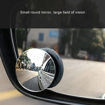 Car Automobile Auto Rearview Mirror Auxiliary Vision Blind Spot Zone Small Round - £7.49 GBP