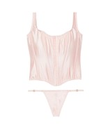 Victoria&#39;s Secret Very Sexy Classic Silk Corset Set Purest Pink Medium D... - $1,425.56 MXN