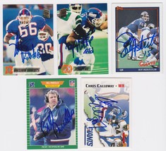 New York GIants Signed Autographed Lot of (5) Football Cards - Parcells,... - £11.79 GBP