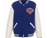 NBA New York Knicks Reversible Fleece Jacket PVC Sleeves 2 Front Patch L... - £94.35 GBP