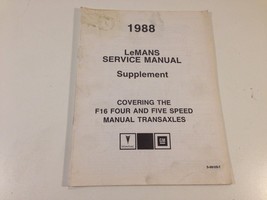1988 Pontiac LeMans Shop Service Manual Supplement S-8810S-T F16 Four &amp; ... - $14.99