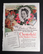 1943 Chesterfield Cigarette Duchess of Windsor Tobacco Cut Vintage Magazine Ad - £11.79 GBP