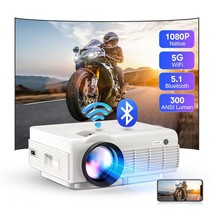 Native 1080P Projector With 5G Wifi And Bluetooth, 15,000 Lumen Mini Por... - £132.97 GBP