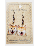 Shiba Inu Shaped Puppy Dog Earrings Acrylic 1.5&quot; H - $24.31 CAD