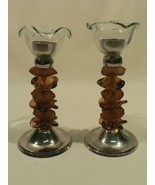 Artistic Sculptural designer candle holders Acrylic and metal - £40.20 GBP