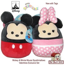 Disney Mickey &amp; Minnie Mouse Squishmallows Valentines Exclusive Set New with Tag - £31.42 GBP