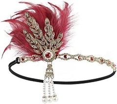 Vintage Flapper Headband Daisy Buchanan Costume Great Gatsby Leaf Tiara Headpiec - £19.49 GBP