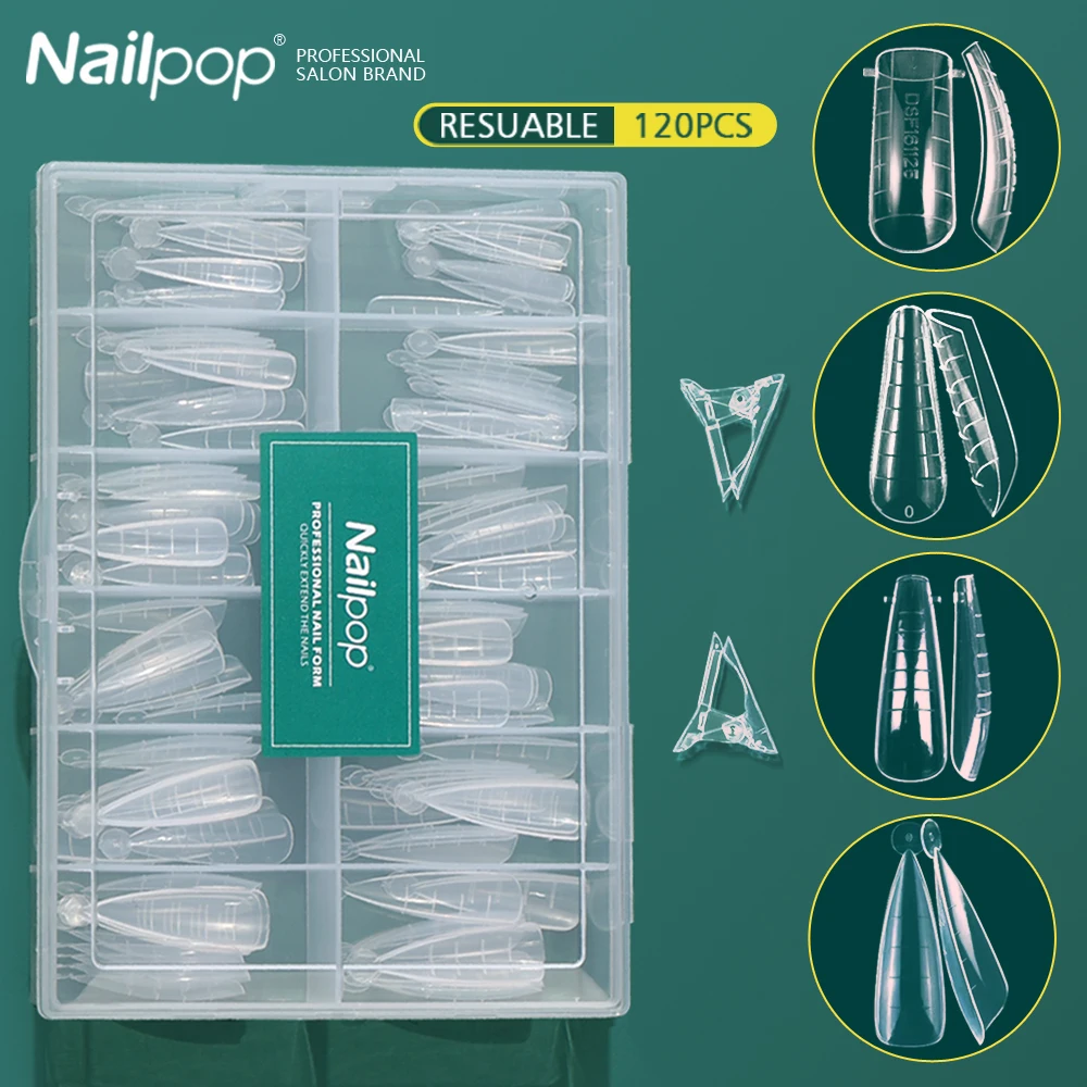 L system nails forms acrylic extension false nail tips top forms for nails gel building thumb200