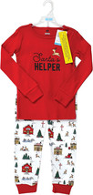 NEW Hudson Baby Santa&#39;s Helper Reindeer Christmas PJs 2 Pc Pajama Set sz 6-12 mo - £8.72 GBP