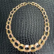 Estate14K Huge Gold 2 Tone Graduated Circle Curb Chain Link Necklace Masterpiece - £4,598.41 GBP
