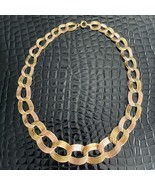 Estate14K Huge Gold 2 Tone Graduated Circle Curb Chain Link Necklace Mas... - £4,615.57 GBP