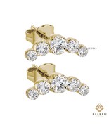 1.0 CT Sparkle five diamond Invisible Set Open Curve 14K Gold push back - $754.33 CAD+