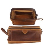 COSMETIC BAG - Amish Handmade Leather Travel Case - £188.05 GBP
