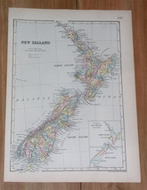 1891 Original Antique Map Of New Zealand - £19.85 GBP