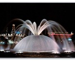 Lunar Fountain Night View New York World&#39;s Fair 1964 Chrome Postcard Z8 - $3.91