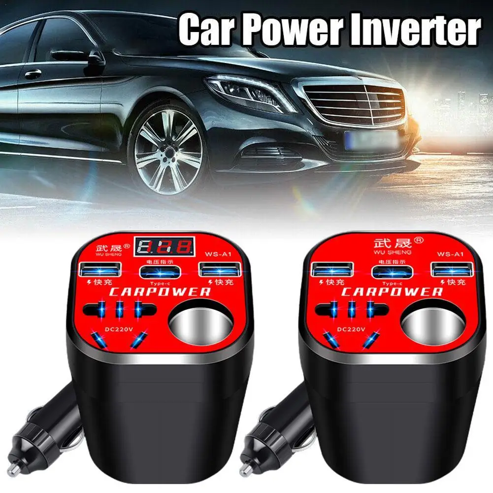 Car Power Inverter 24V 12v 220v 200W Led Display 3 USB Ports + Cigarette Lighter - £14.31 GBP+