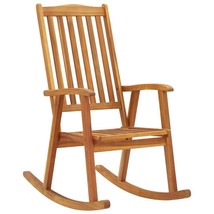  Rocking Chair Brown Solid Acacia Wood Large Durable - $2,952.98 MXN