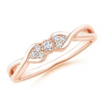 ANGARA Lab-Grown Ct 0.11 Diamond Crossover Promise Ring in 14K Solid Gold - £376.19 GBP