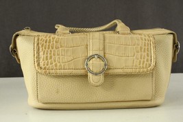 BRIGHTON Sand Beige Cream Pebbled Leather Handbag Purse C849686 Braided ... - £23.82 GBP