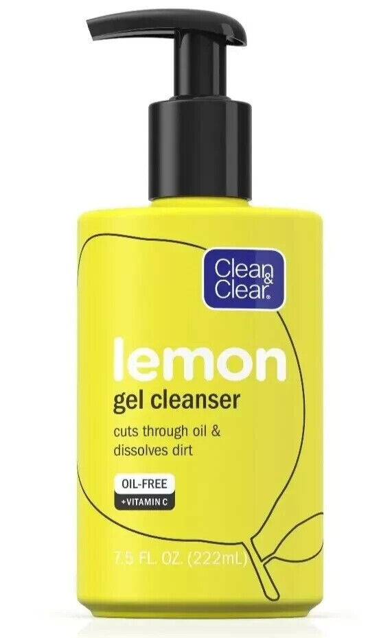 Clean & Clear Lemon Gel Cleanser - Vitamin C Cuts Through Oil - 7.5 fl oz *NEW*